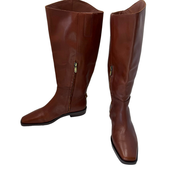 Sam Edelman Cesar Tall Brown Boots Women's 6.5 Low Heel Riding - Picture 3 of 11